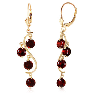 Radiant Drops Garnet Leverback Earrings