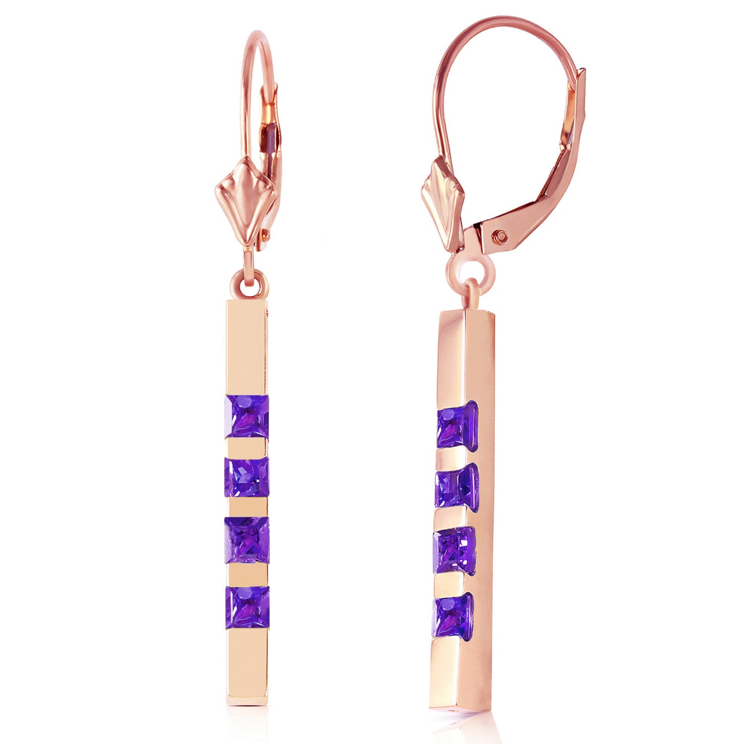 Evergreen Harmony Amethyst Leverback Earrings