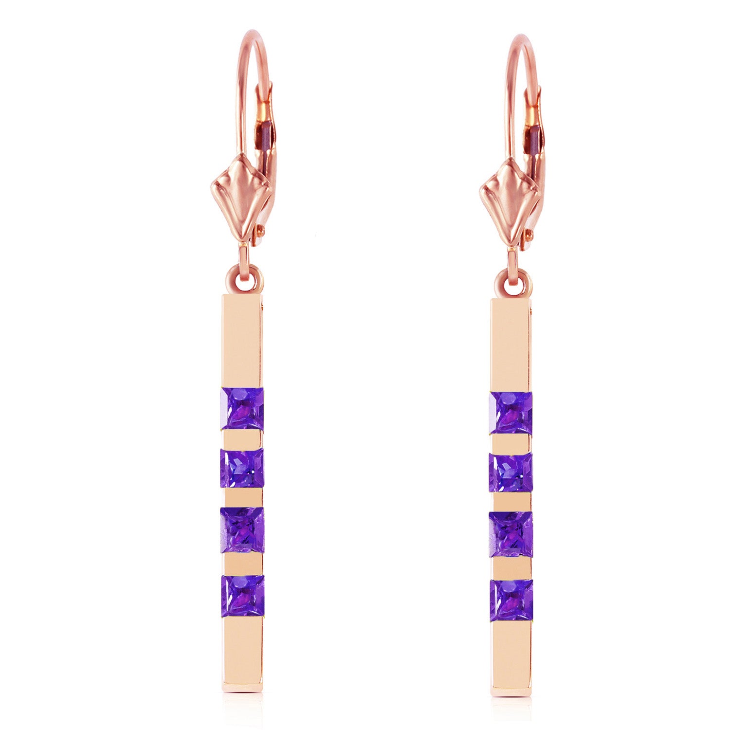 Evergreen Harmony Amethyst Leverback Earrings