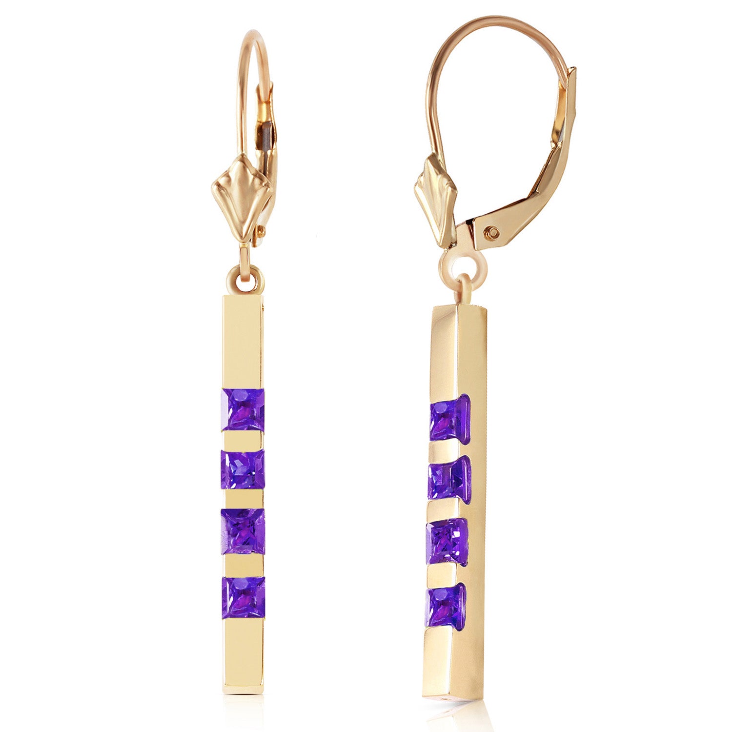 Evergreen Harmony Amethyst Leverback Earrings