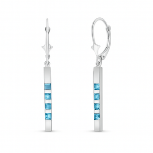 Evergreen Harmony Blue Topaz Leverback Earrings