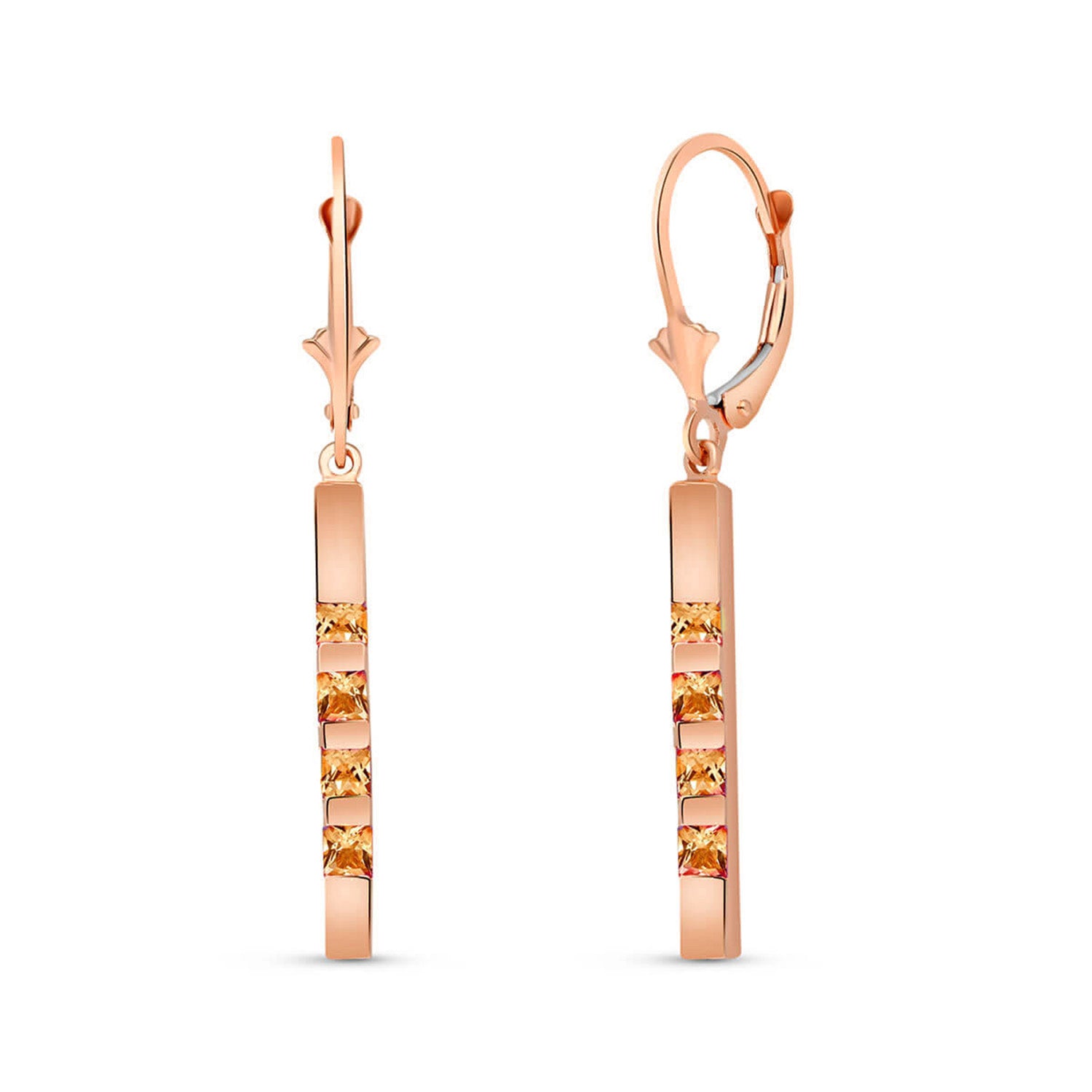 Evergreen Harmony Citrine Leverback Earrings