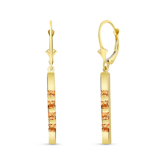 Evergreen Harmony Citrine Leverback Earrings