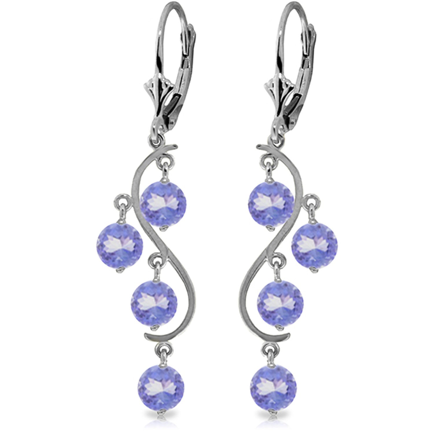 Radiant Drops Tanzanite Leverback Earrings