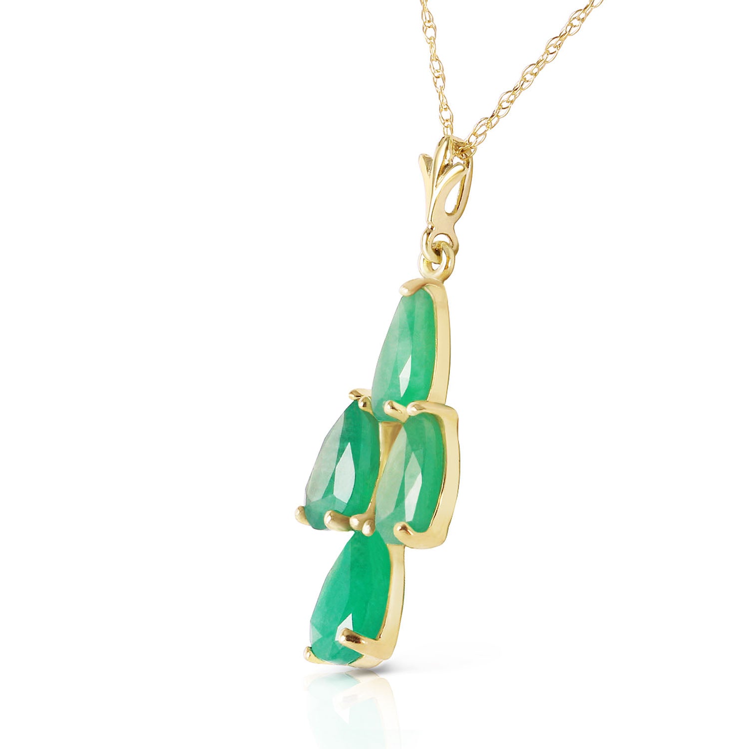 Teardrop Gem Emerald Necklace