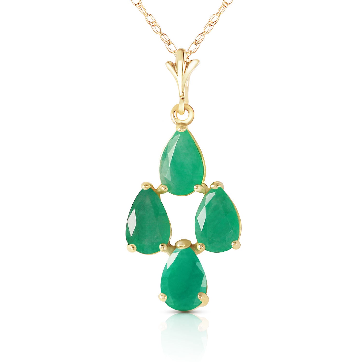 Teardrop Gem Emerald Necklace