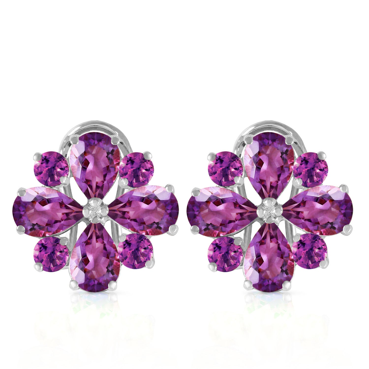 Royal Crest Amethyst French Clip Earrings