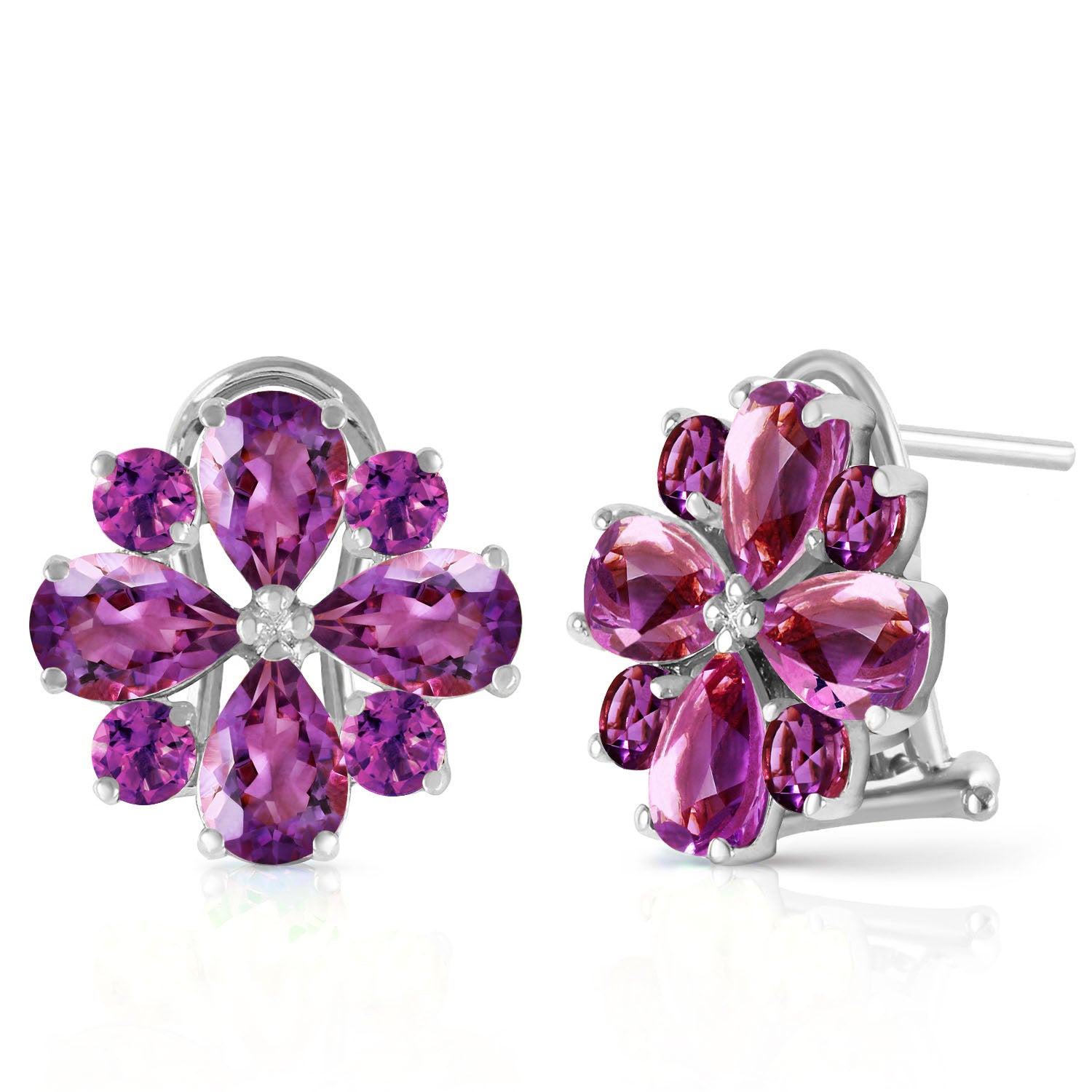 Royal Crest Amethyst French Clip Earrings