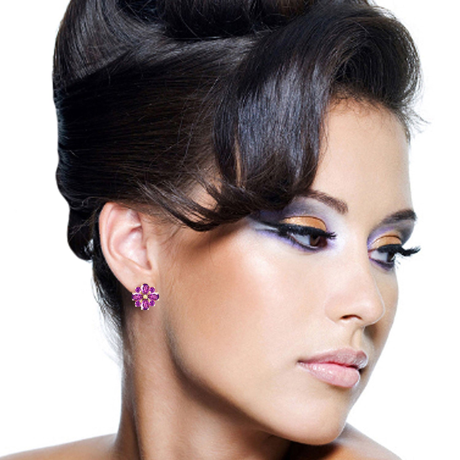Royal Crest Amethyst French Clip Earrings