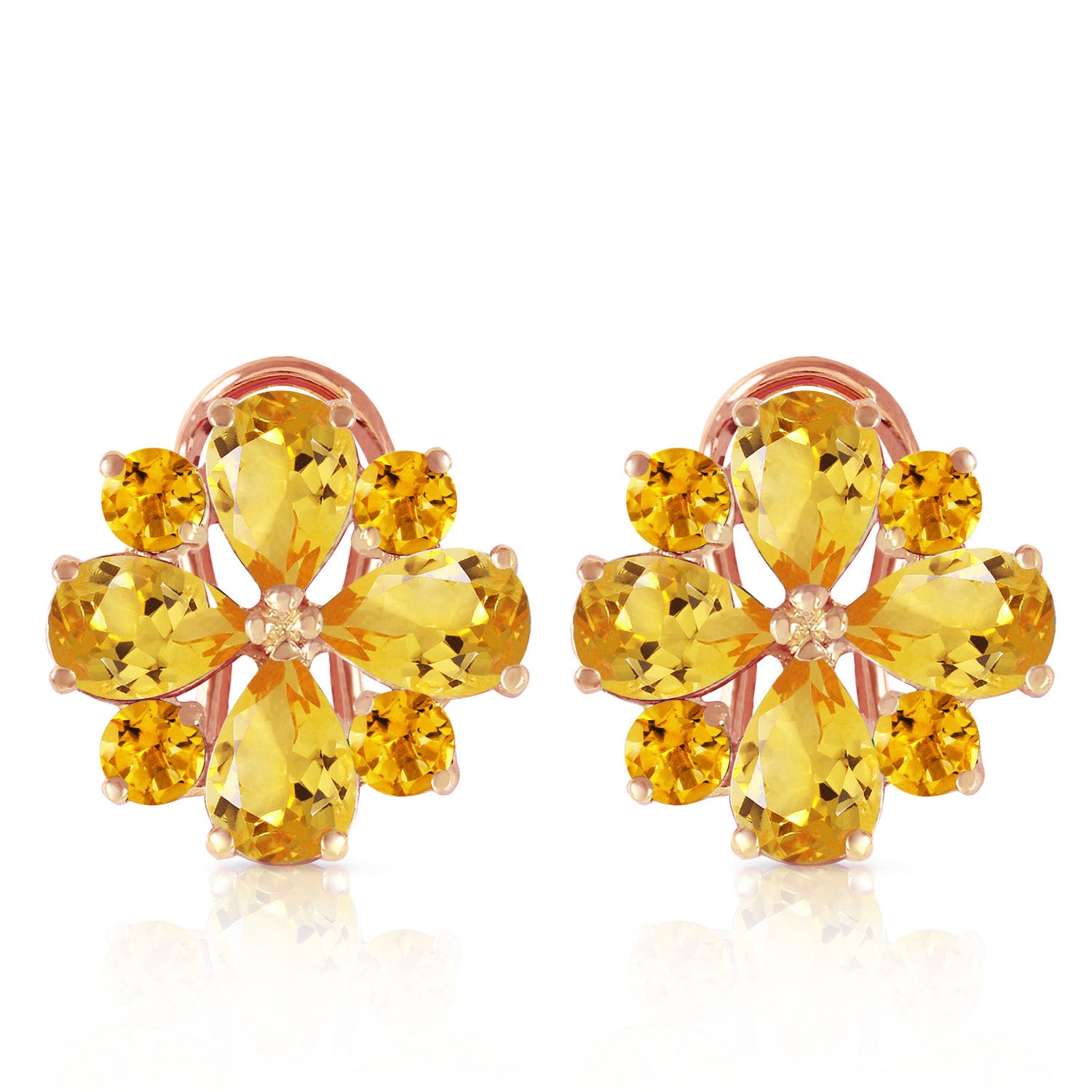 Royal Crest Citrine French Clip Earrings
