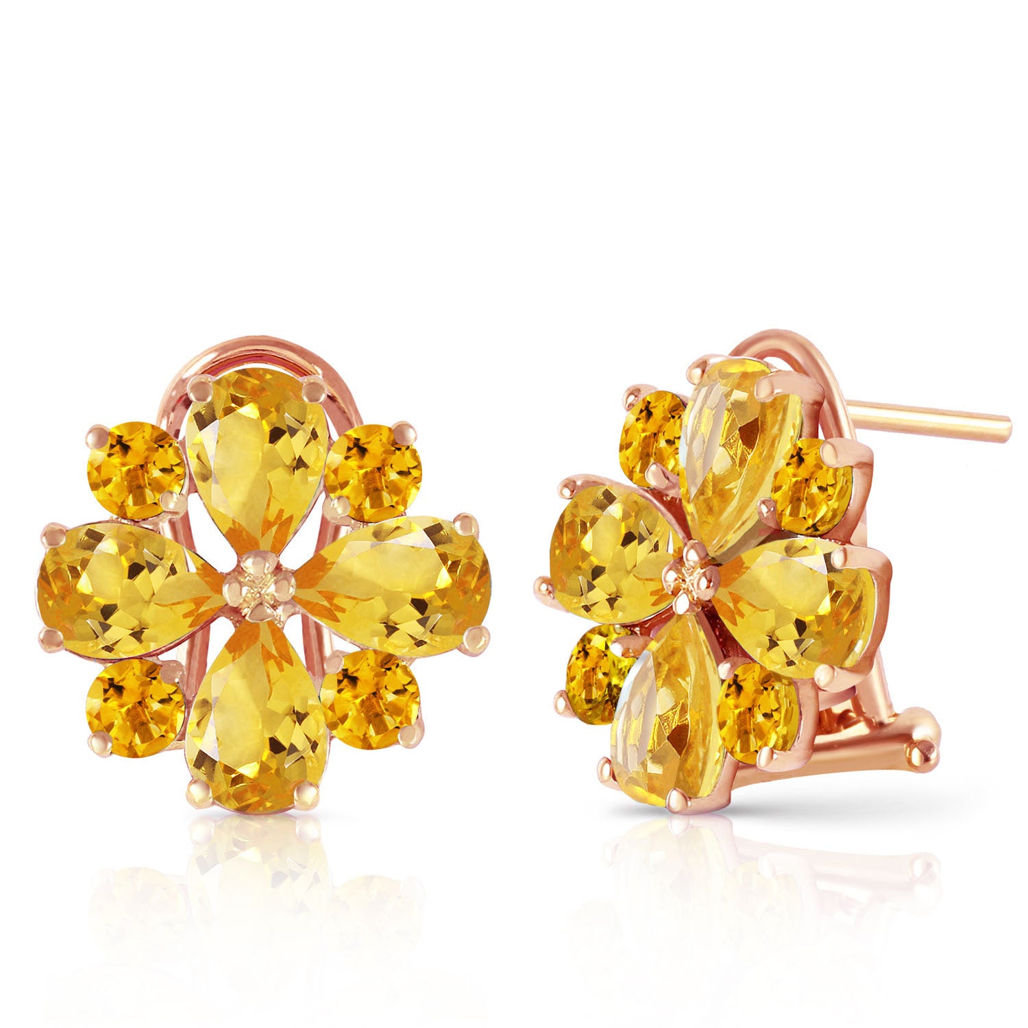 Royal Crest Citrine French Clip Earrings