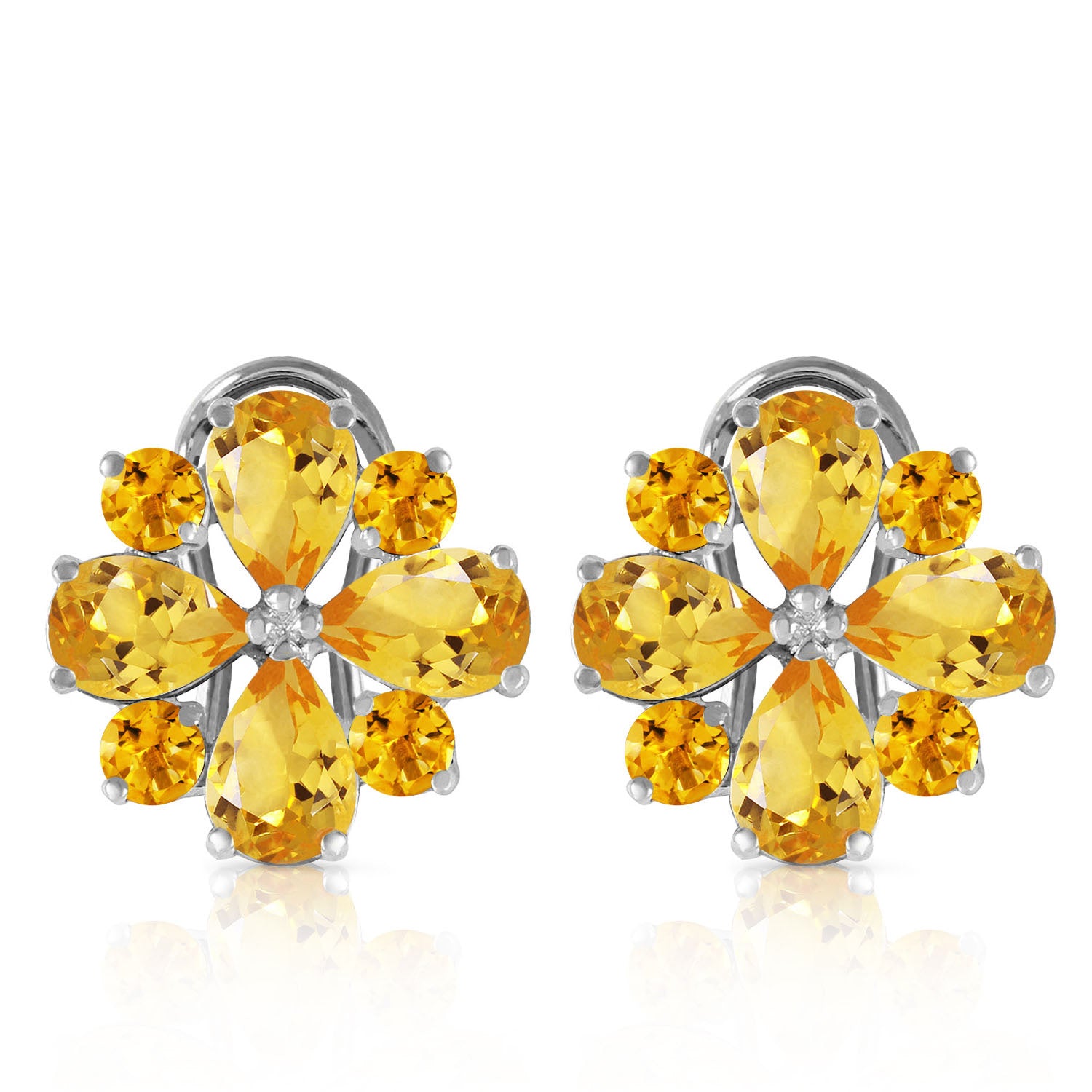 Royal Crest Citrine French Clip Earrings
