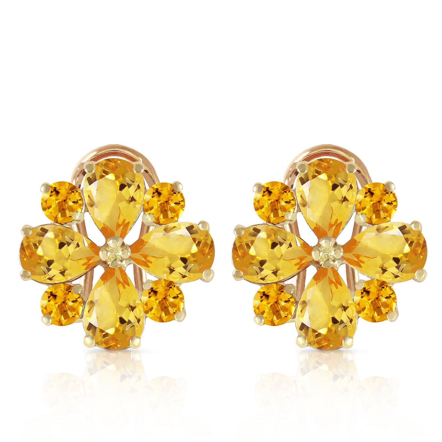 Royal Crest Citrine French Clip Earrings