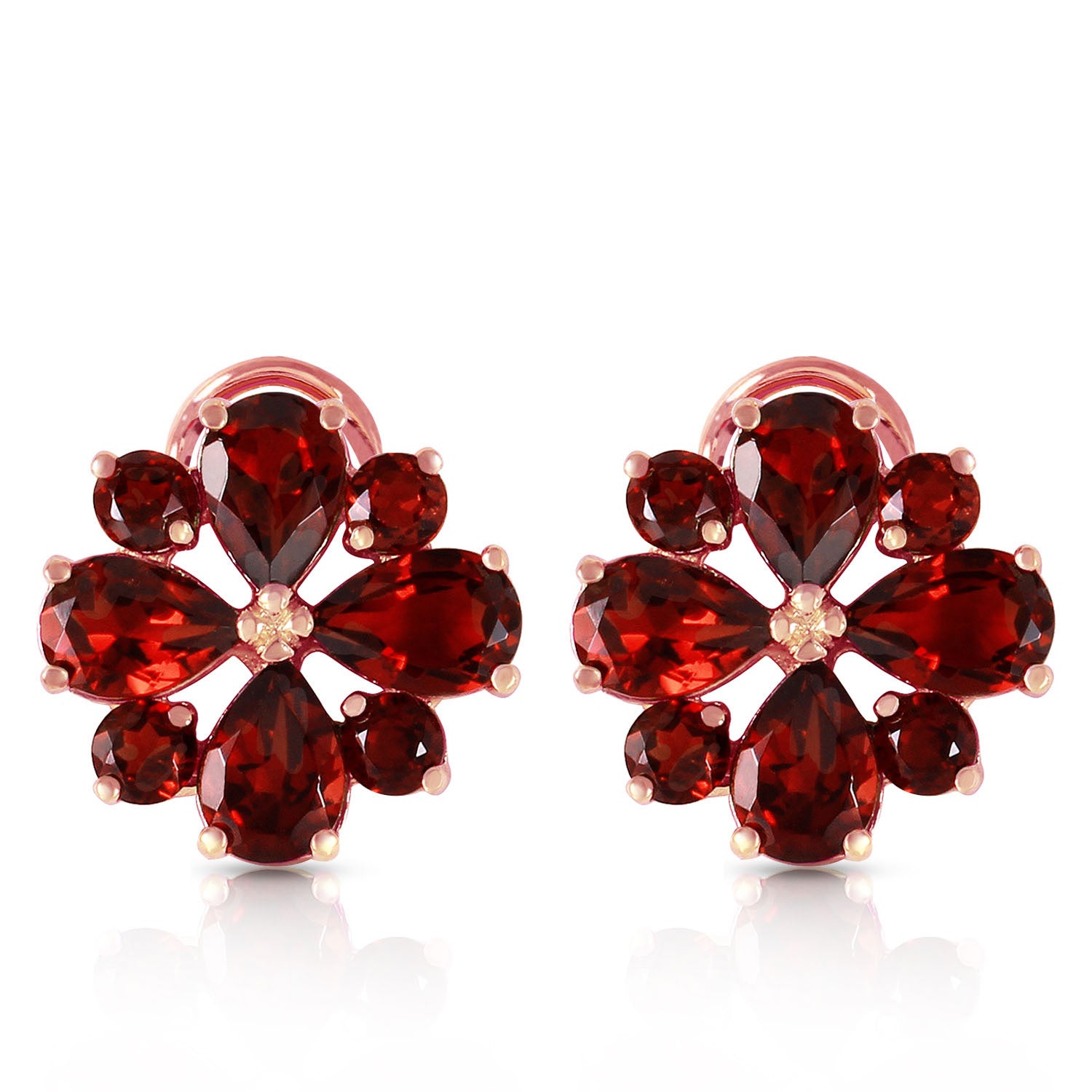 Royal Crest Garnet French Clip Earrings