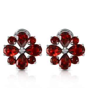 Royal Crest Garnet French Clip Earrings