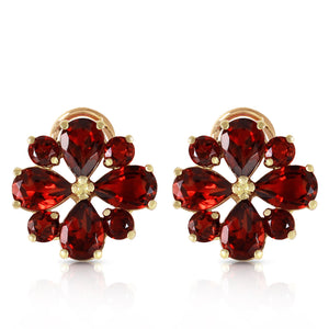 Royal Crest Garnet French Clip Earrings