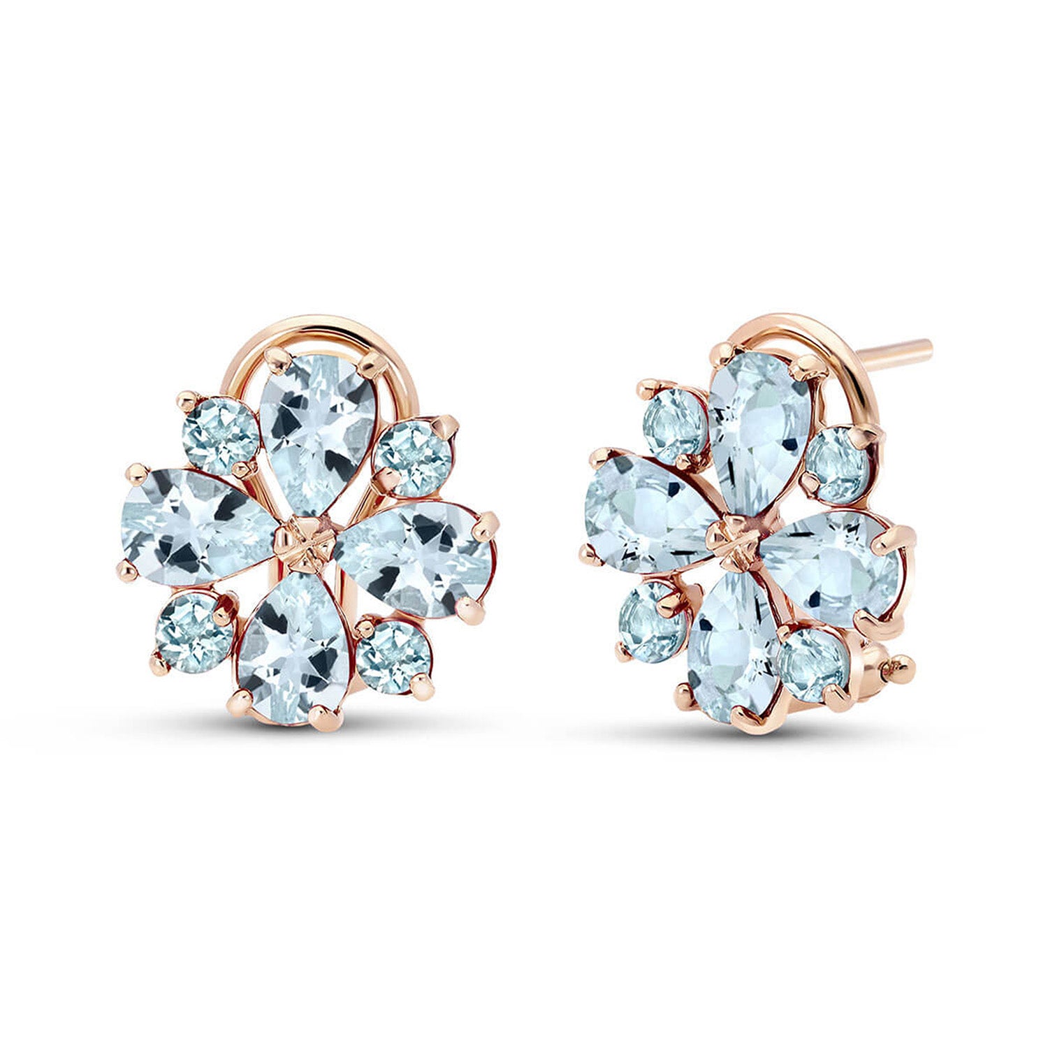 Royal Crest Aquamarine French Clip Earrings
