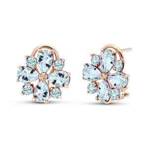 Royal Crest Aquamarine French Clip Earrings