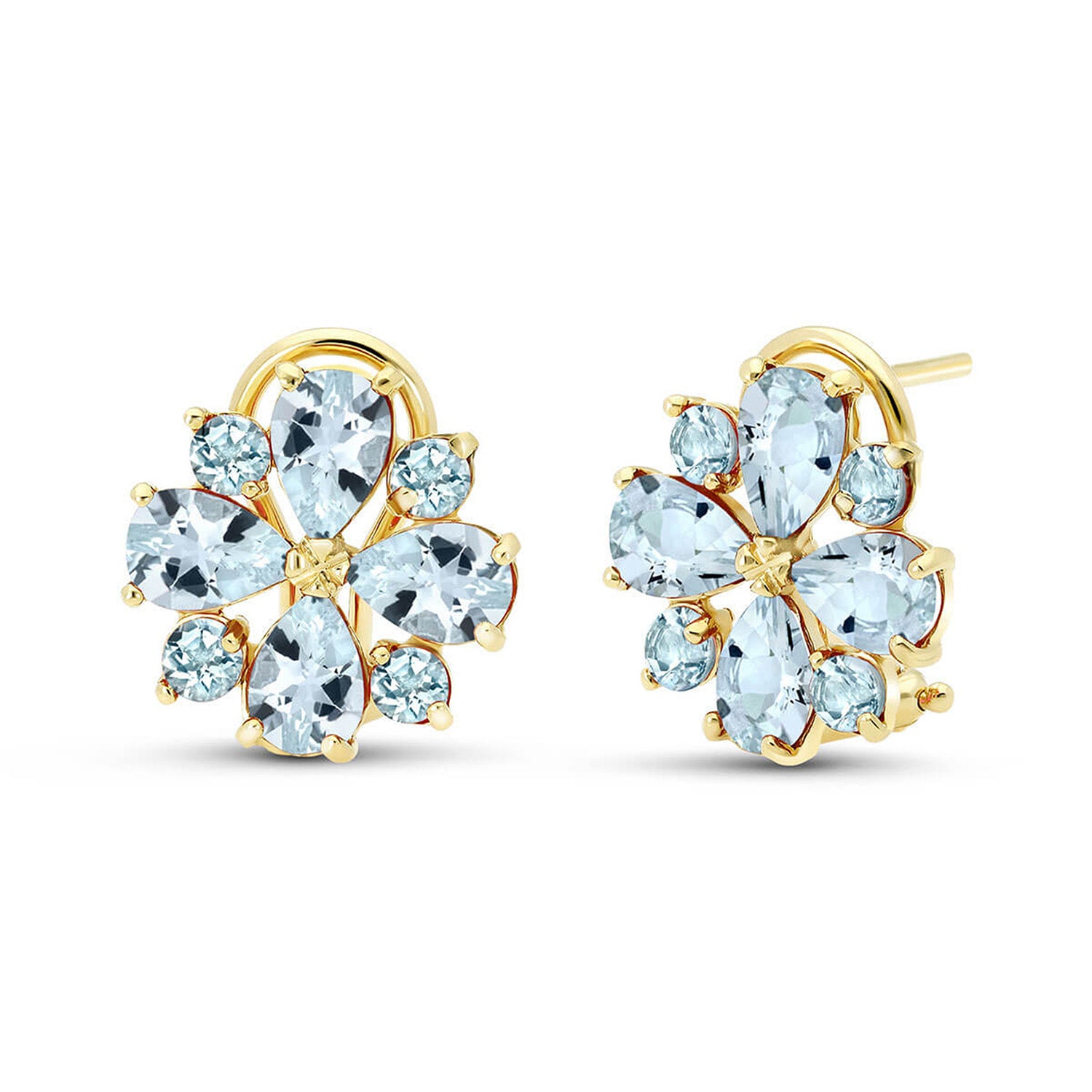 Royal Crest Aquamarine French Clip Earrings