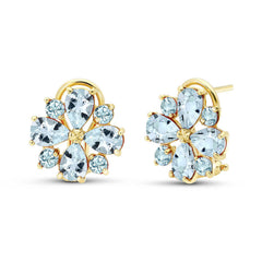 Royal Crest Aquamarine French Clip Earrings