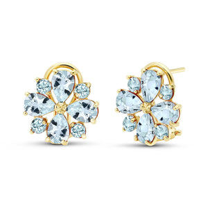 Royal Crest Aquamarine French Clip Earrings