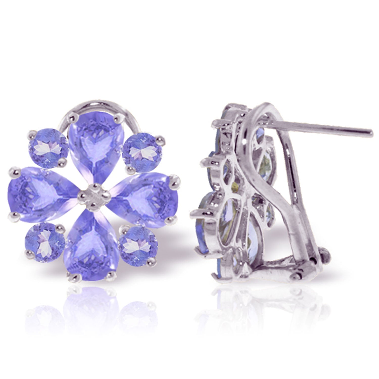 Royal Crest Tanzanite French Clip Earrings