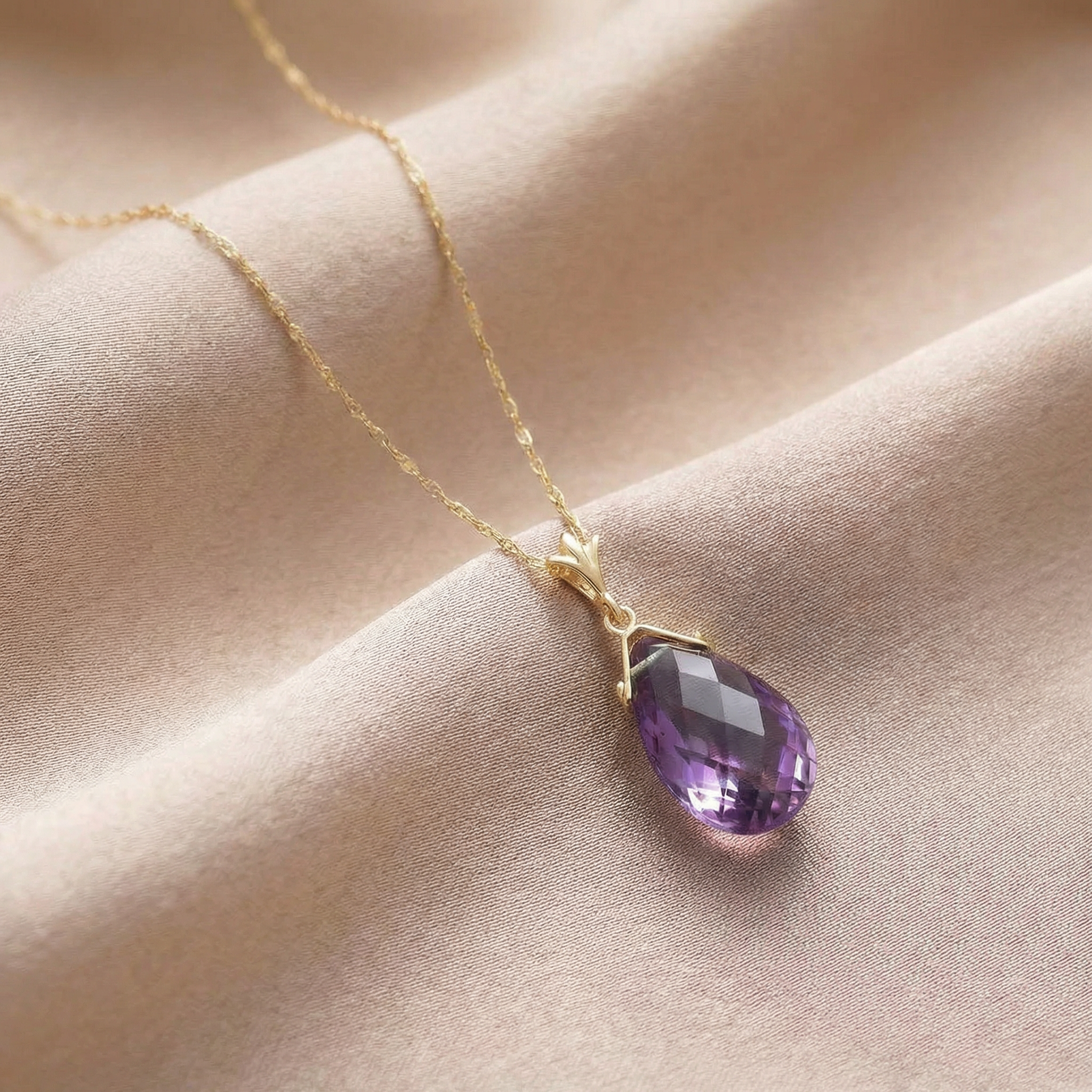 Lunar Glow Purple Amethyst Necklace