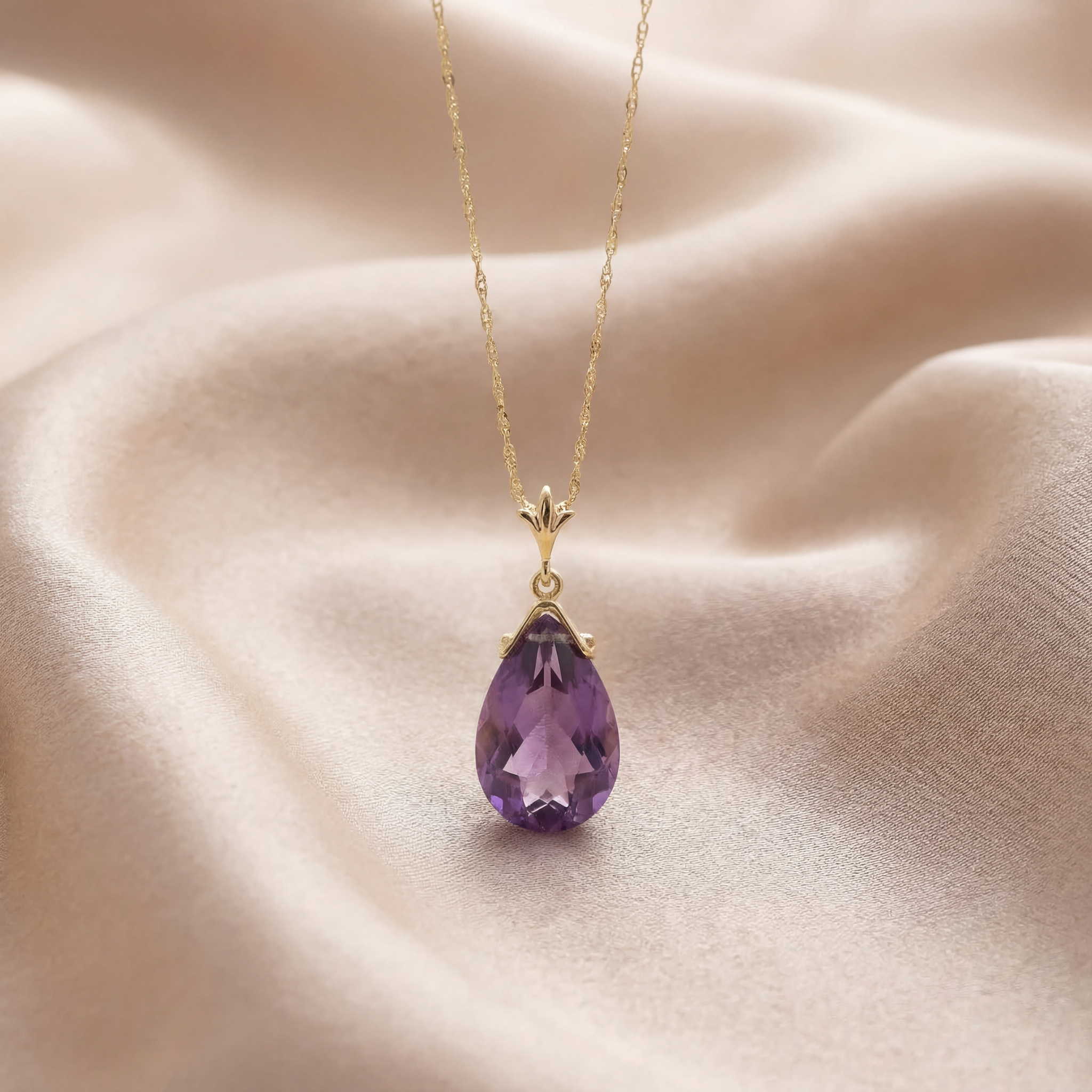 Lunar Glow Purple Amethyst Necklace