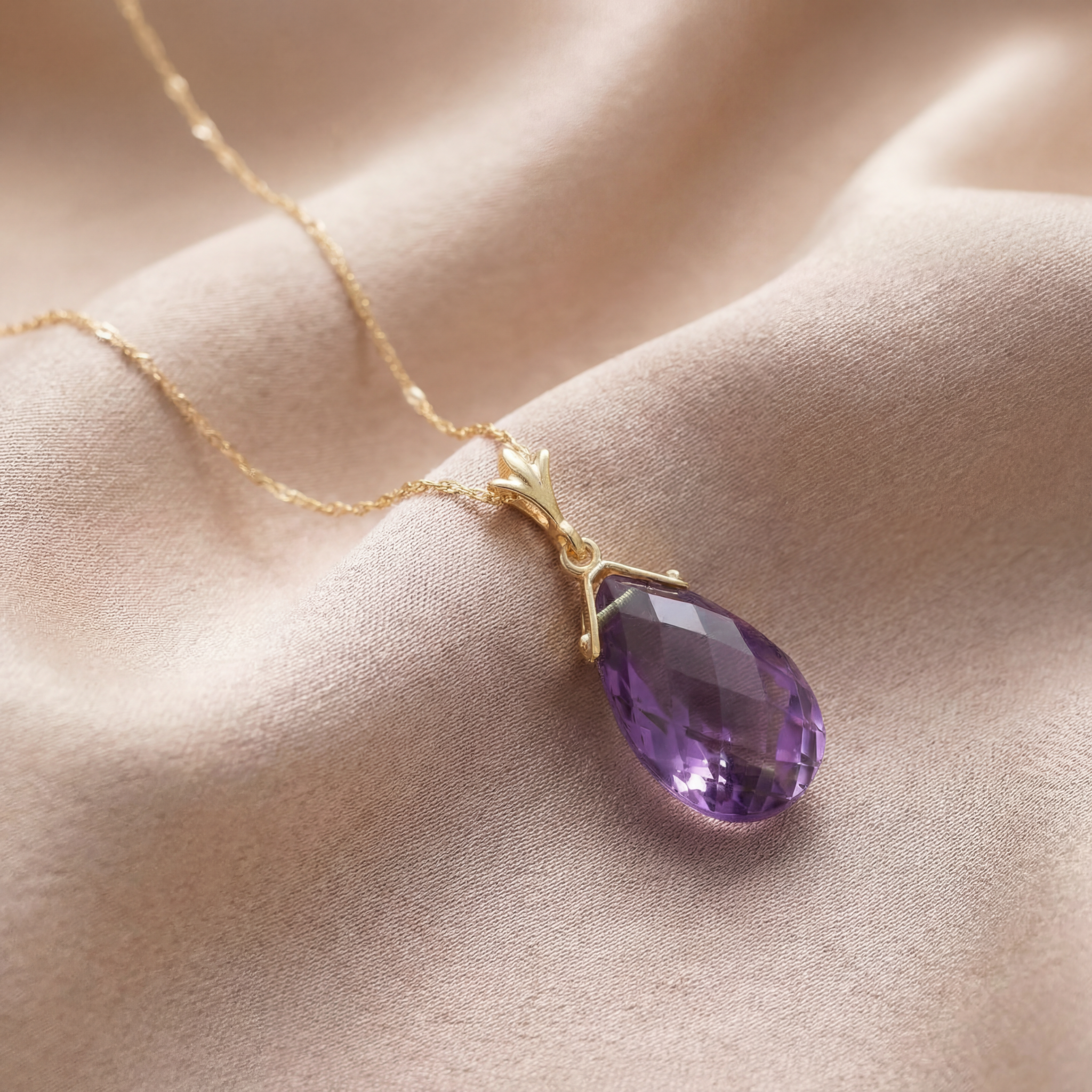 Lunar Glow Purple Amethyst Necklace