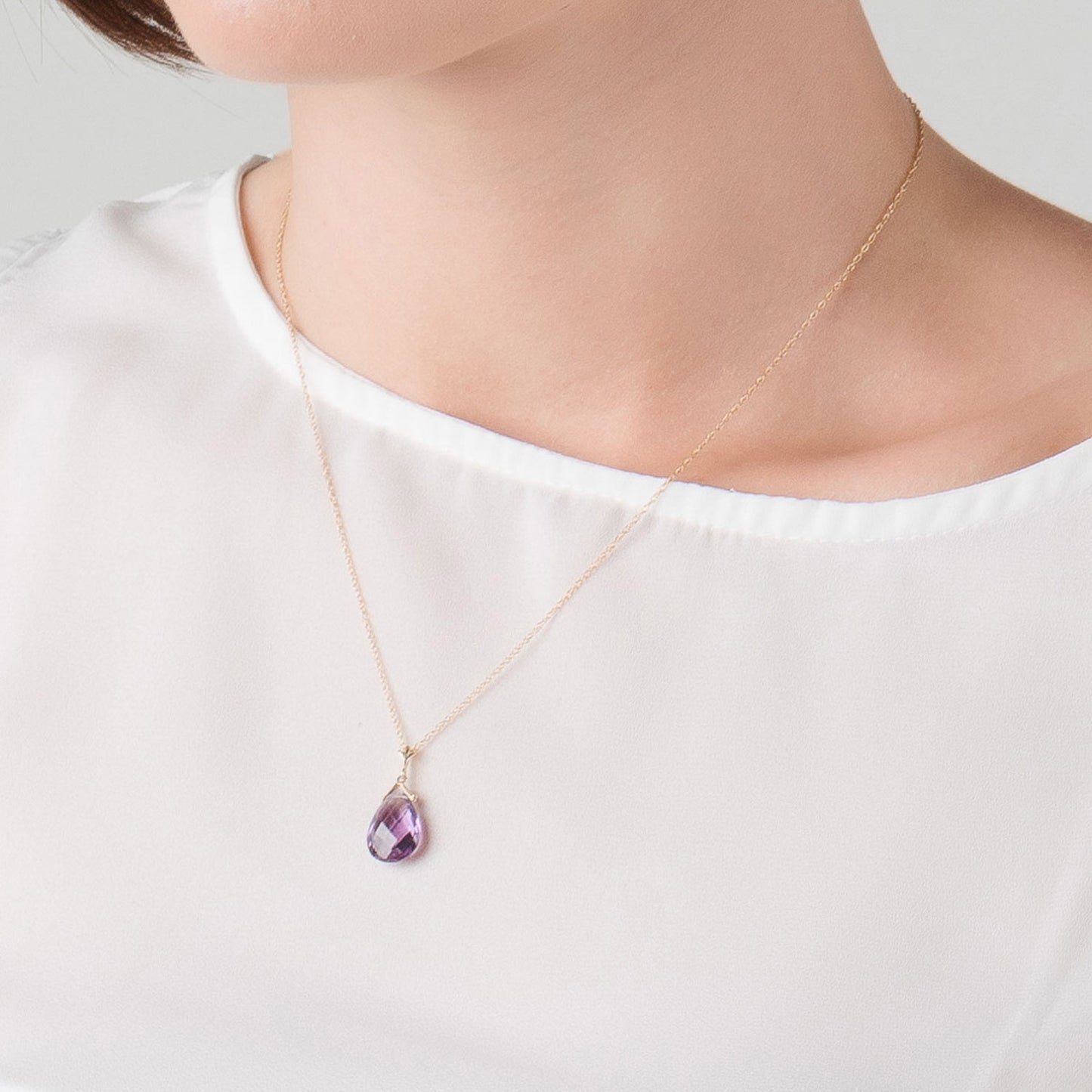 Lunar Glow Purple Amethyst Necklace