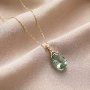 Lunar Glow Green Amethyst Necklace