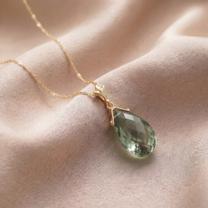 Lunar Glow Green Amethyst Necklace