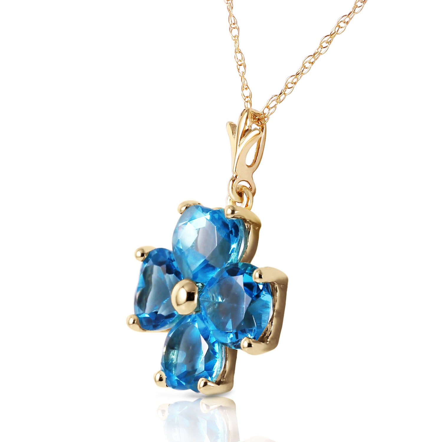 Elegant Petal Blue Topaz Necklace