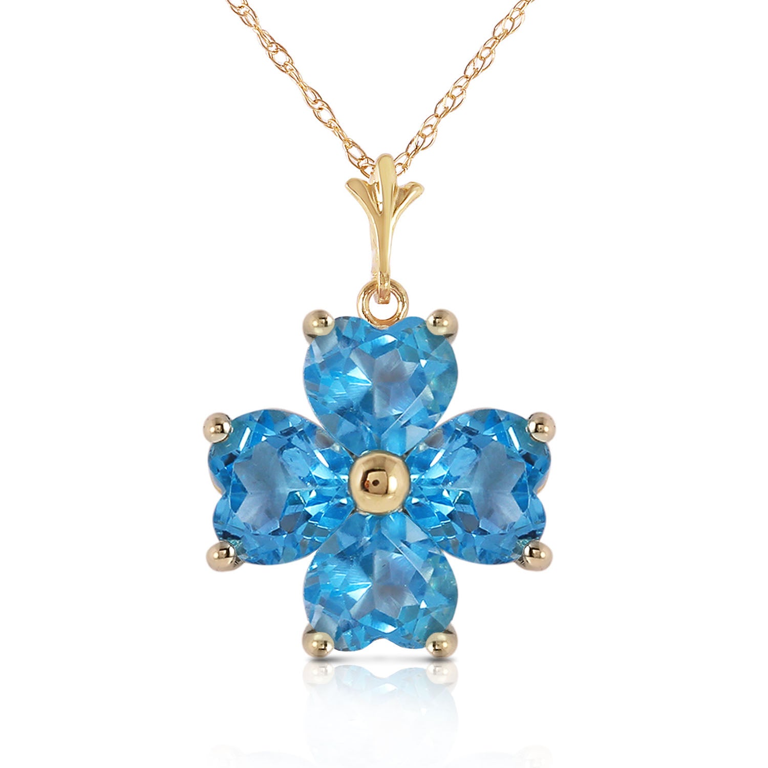 Elegant Petal Blue Topaz Necklace
