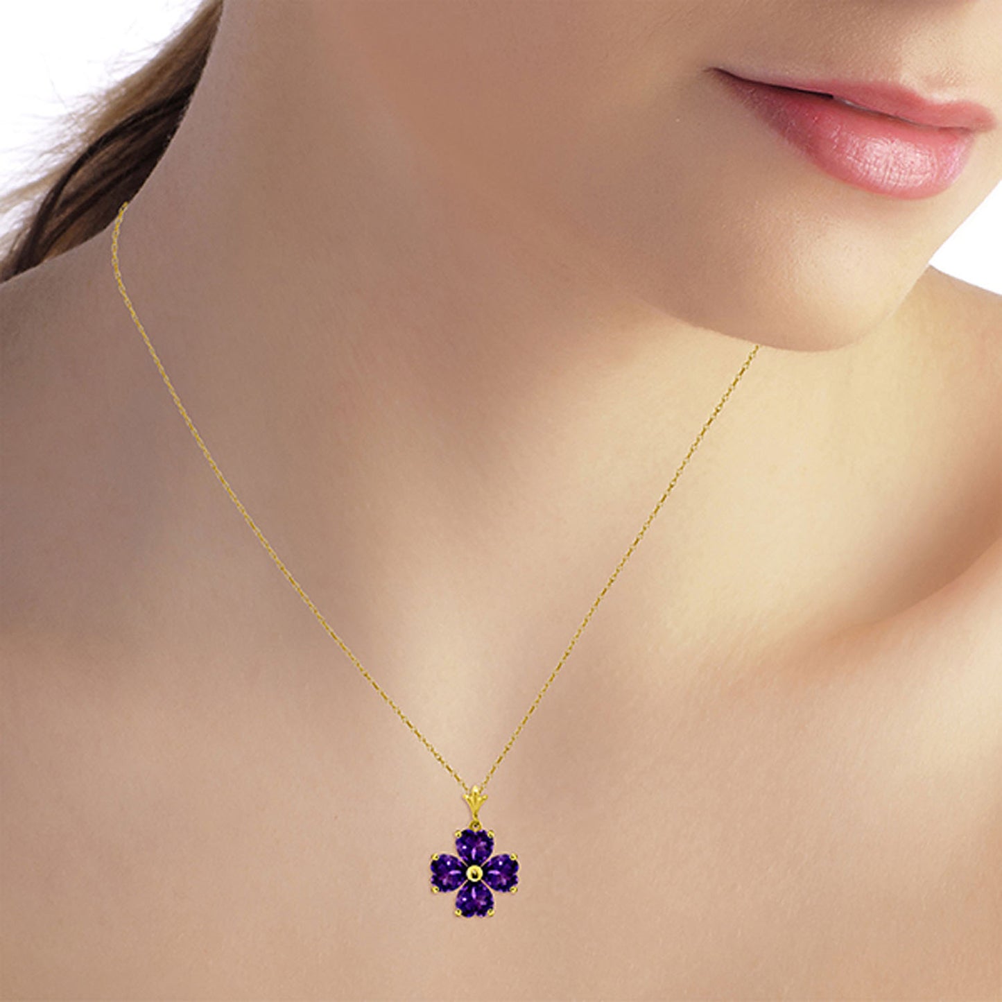 Elegant Petal Amethyst Necklace