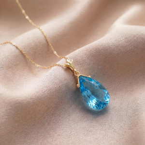 Lunar Glow Blue Topaz Necklace