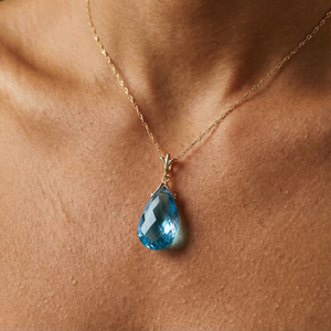 Lunar Glow Blue Topaz Necklace