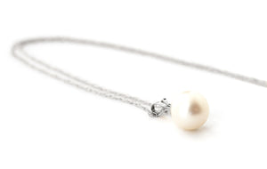 2 Carat 14K Solid Gold Necklace Natural Pearl