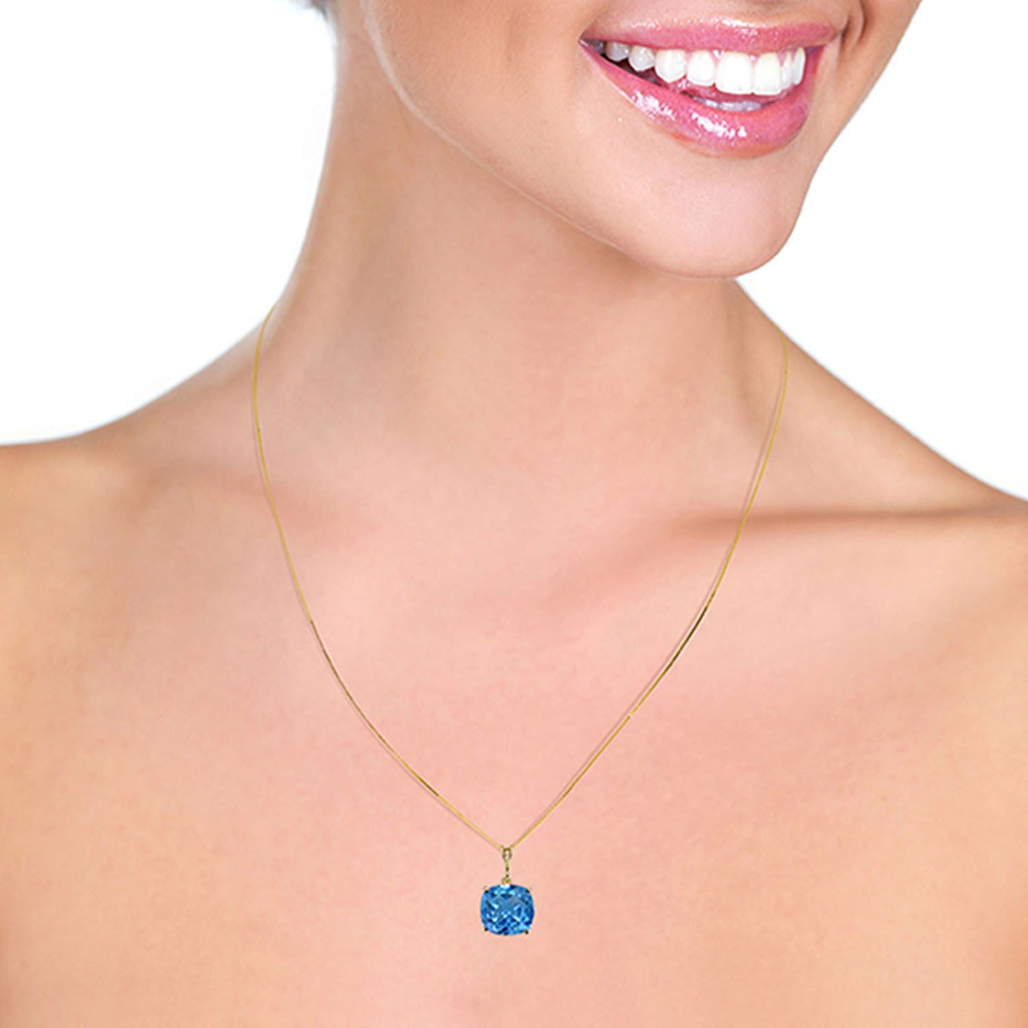 Glowing Halo Blue Topaz Neckalce
