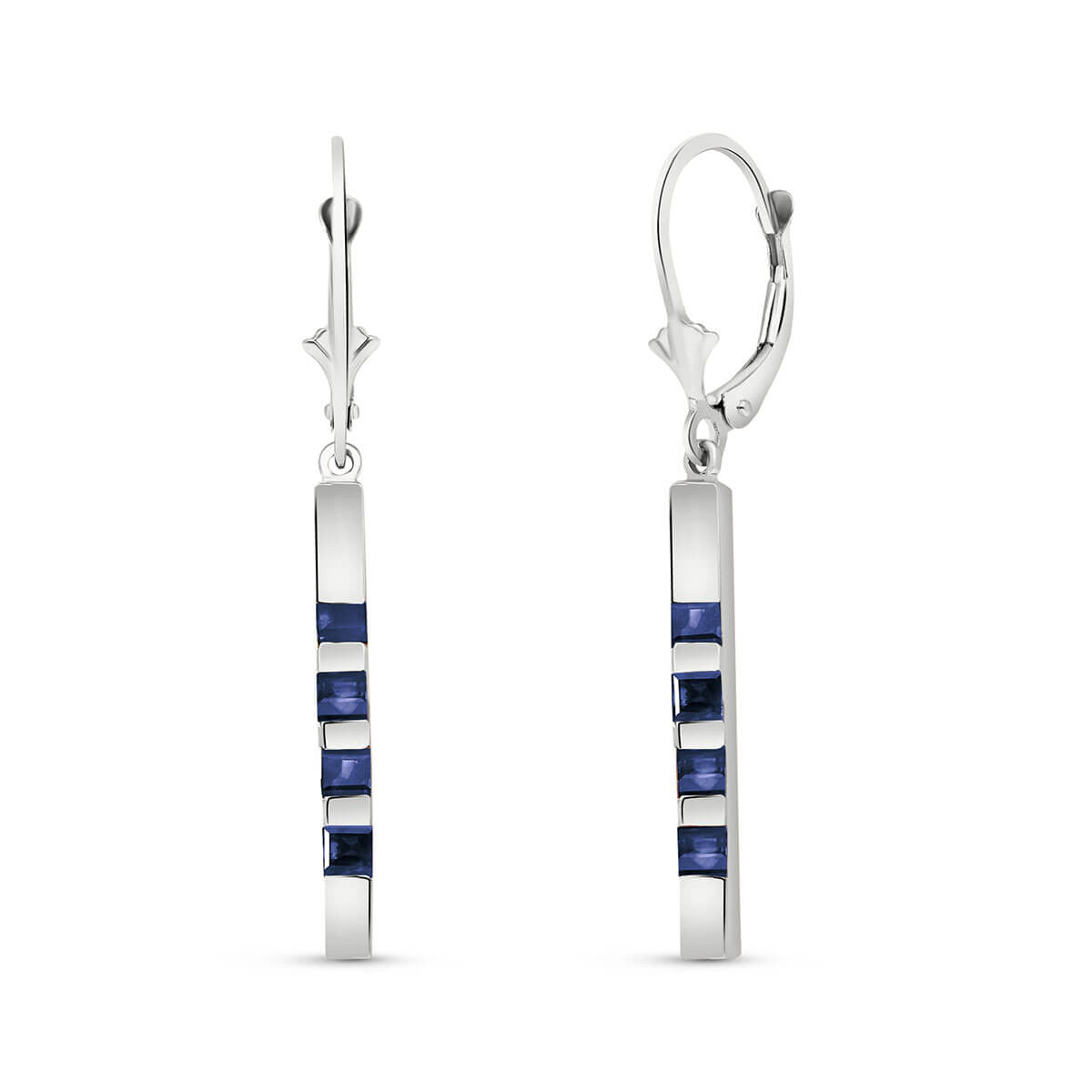 Evergreen Harmony Sapphire Leverback Earrings