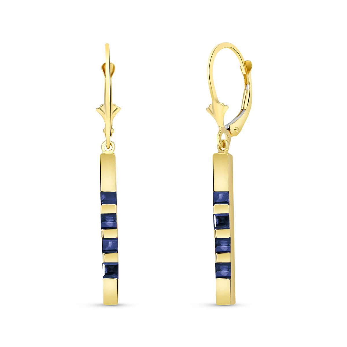Evergreen Harmony Sapphire Leverback Earrings