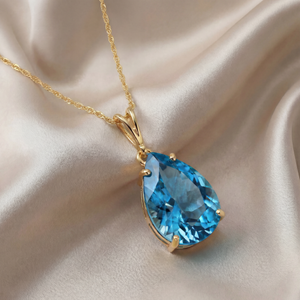Hidden Light Blue Topaz Necklace