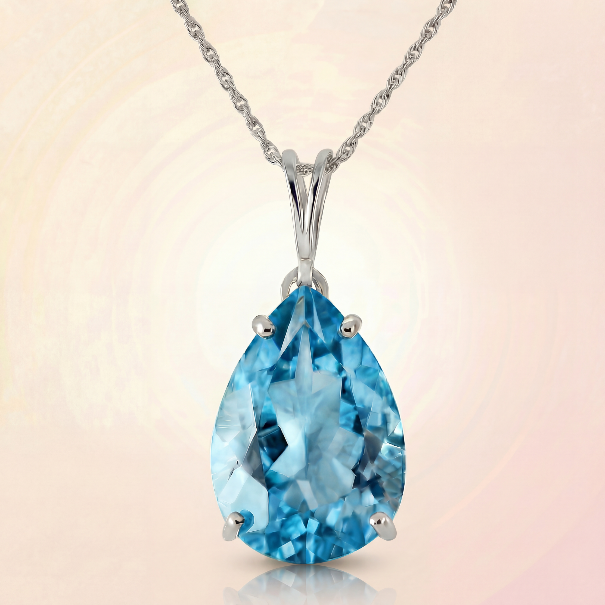 Hidden Light Blue Topaz Necklace