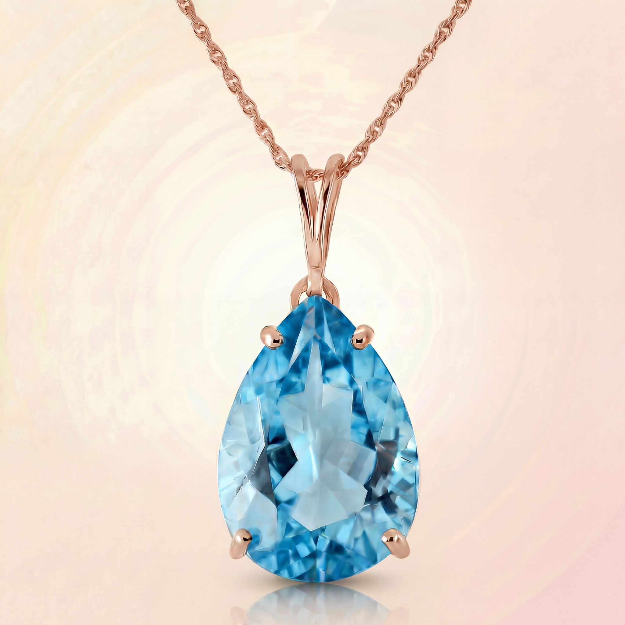 Hidden Light Blue Topaz Necklace