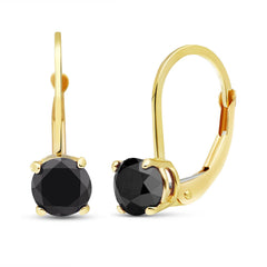 Zen Solitaire Black Diamond Earrings