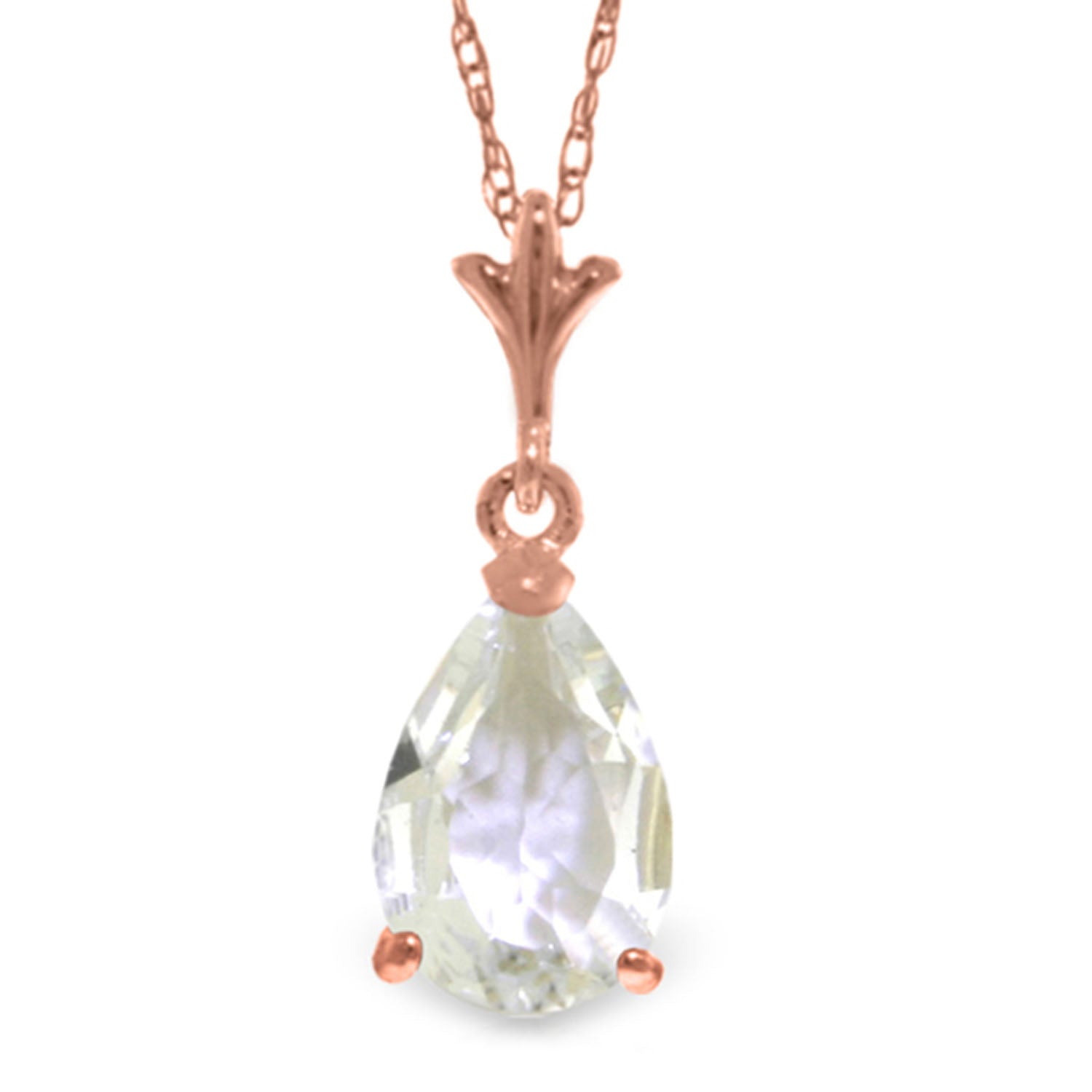 Gentle Droplet White Topaz Necklace