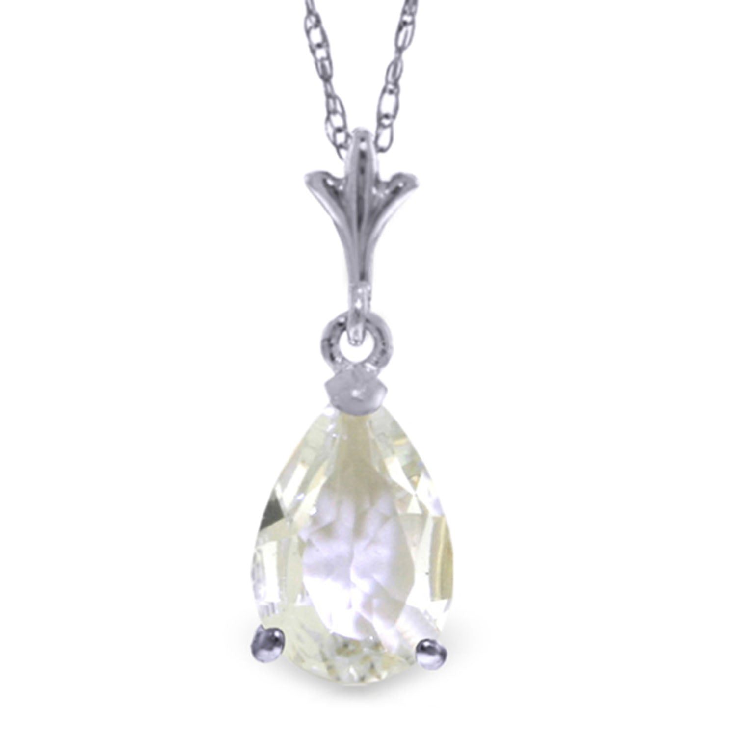 Gentle Droplet White Topaz Necklace