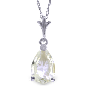 Gentle Droplet White Topaz Necklace
