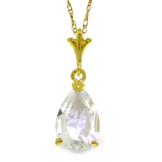 Gentle Droplet White Topaz Necklace