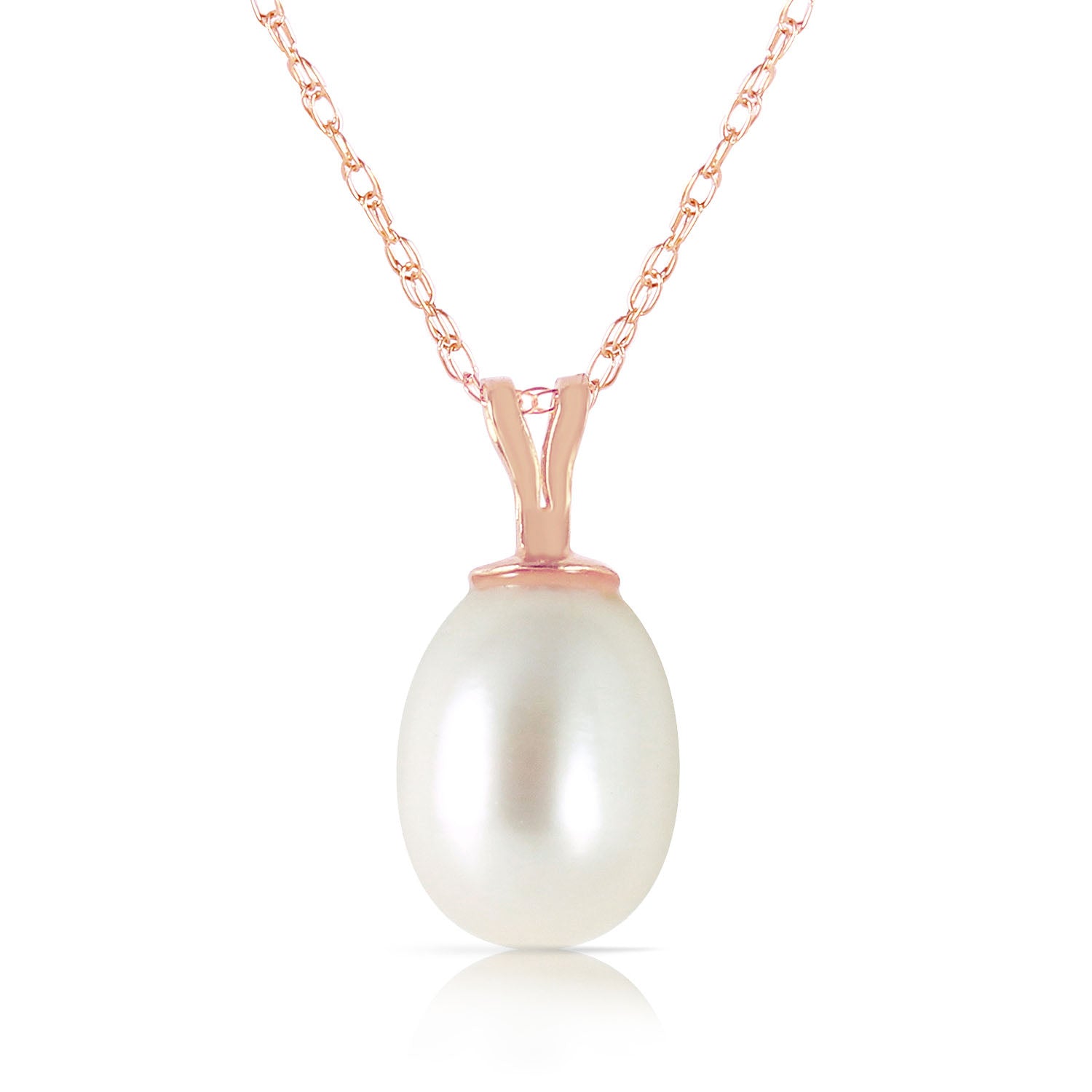 4 Carat 14K Solid Gold Hope On A Chain Pearl Necklace